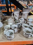A quantity of Welsh Studio pottery teaware by Abaty