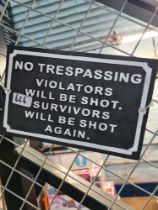 No trespassing sign