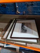 A quantity of old topographical prints and similar, mainly framed