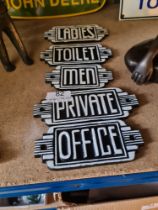 5 x Art Deco signs