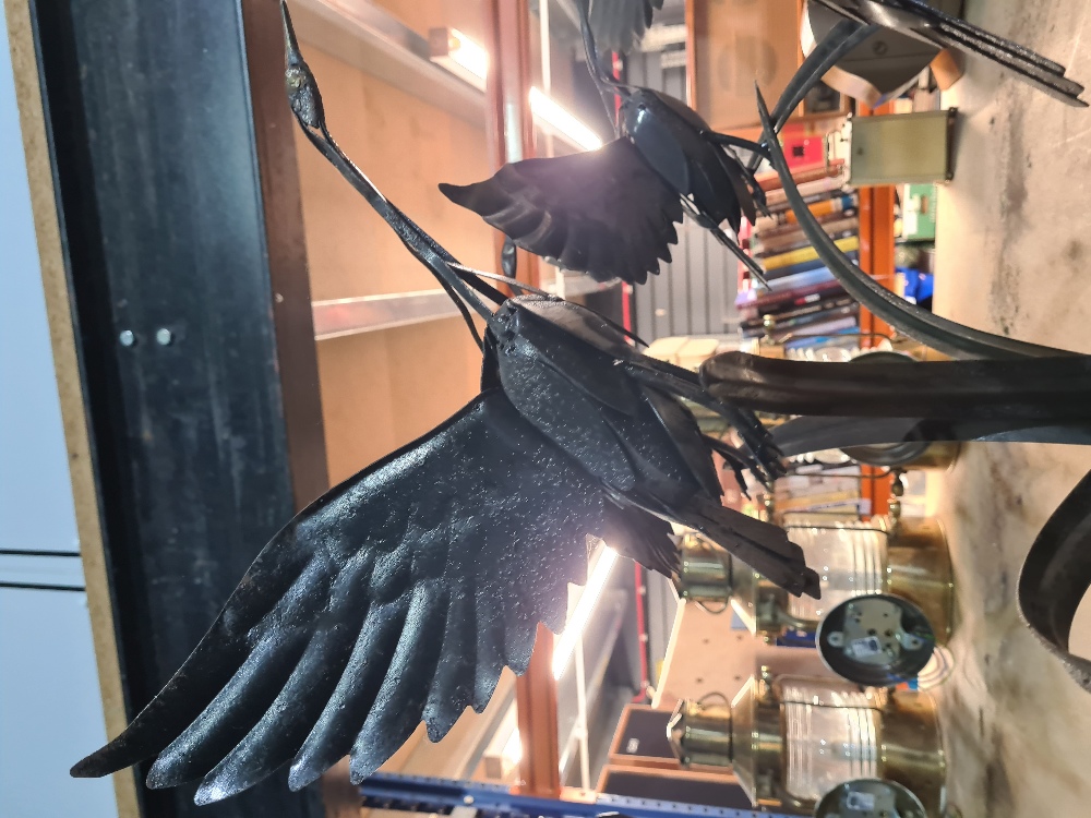 A metal sculpture of birds taking flight - Image 2 of 7