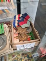 World War II Medals, Defence, War Medal, France and Germany Star and 1939 - 45 Star, in Box, named C