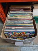 Four boxes of vinyl LP records, mixed genres