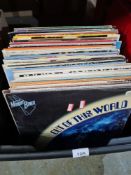 A box of vinyl LP records mainly 50s and 60s to include Cliff Richard and the Shadows albums