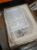 Illustrated London News, a box of page sheets containing views and other assorted subjects, 800 - 1,