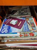 Two boxes of assorted vintage magazines and similar