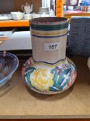 A Poole pottery vase and a sabino style glass bowl