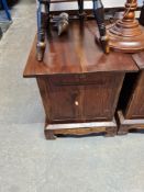 Pair of wooden chests with drawers, 2 over 1