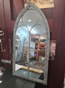 Wide arched outdoor mirror