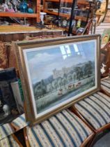 An early 20th Century Oil painting on canvas of Arundel Castle with cows and trees, signed WC Howard