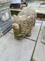 A reconstituted garden figure of elephant