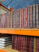 Two shelves of red leather bound books on Law Times late 19th Century, onwards, approx 140 books