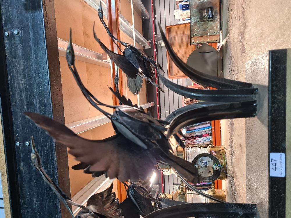 A metal sculpture of birds taking flight - Image 3 of 7