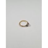 18ct yellow gold solitaire diamond ring with round brilliant cut diamond in 8 claw mount, approx 0.4