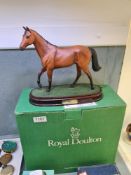 Royal Doulton figure of Red Rum, on wooden base
