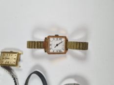 Selection of vintage watches to incl. plated Elfin watch on leather strap, vintage stainless ladies