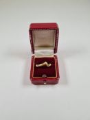 18ct yellow gold band ring, size P, approx 4.97g, marked 750, to fit an engagement band