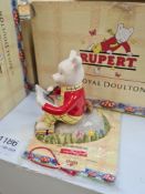 5 Royal Doulton Rupert Bear figures to include limited edition at "Rupert and the King, Banging on h