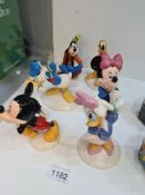 6 x Royal Doulton Mickey Mouse collection figures for Disney, no boxes