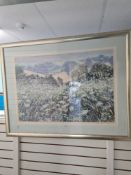 A limited edition pencil signed print titled Morning Fields, by Caroline Sykes, 104/300, 101cm x 70.