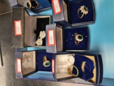 Quantity of various modern dress rings, mostly from The Attwood Collection, Halcyon Days enamel pill