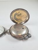 A full hunter and Georgian silver pocket watch of vacant design, hallmarked London 1825, John Willia