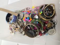 Tray mixed modern costume jewellery including bangles, watch, etc