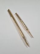 Gold plated propelling pencil and similar pen