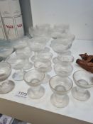 A quantity of Rene Lalique Wingen pattern drinking glasses, 1920s including 5 Bordeaux examples, 21