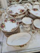 A quantity of Royal Albert Old Country Roses china including 12 dinner plates and cake stand