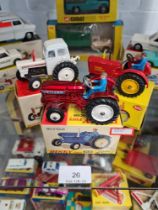 Vintage Dinky 305, David Brown Tractor, Dinky 300 Massey Harris and Dinky 308 Leyland tractor (missi