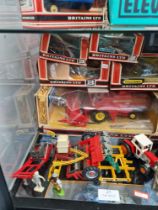 Vintage Britains Massey Ferguson Combine Harvester boxed, 3 other boxed Britains trailers and simila