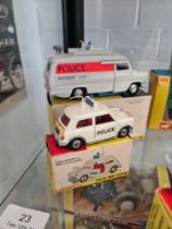 Vintage Dinky 250 Police Mini Cooper and Dinky 287 Police Accident Unit boxed and complete