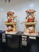 Kevin Francis, 2 limited edition Toby jugs titled "Bulldog Dinnertime" No. 56 & 83 of 150, boxed