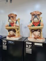 Kevin Francis, 2 limited edition Toby jugs titled "Bulldog Dinnertime" No. 56 & 83 of 150, boxed