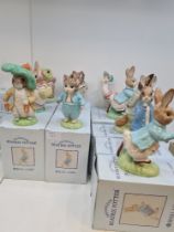 11 large Royal Albert Beatrix Potter figures to include 2 of Peter Rabbit, all boxed