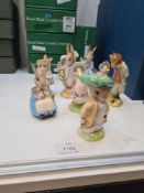 Ten royal Doulton Beswick Beatrix Potter figures, mostly boxed