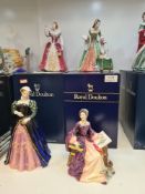 Four Royal Doulton limited edition figures of "Lady Jane Grey" 2 of 5,000, Queen Elizabeth I 5000/50