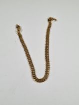 9ct yellow gold curb link bracelet, with lobster clasp, marked 375, 21cm, approx 9g