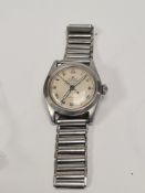 Rolex; A 1940s stainless steel Oyster Royal Precision wristwatch with silvered dial Roman Numeral di