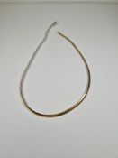 14ct two tone flat link necklace, 48cm, marked 585, 19.68g approx
