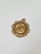 22ct yellow gold full Sovereign, dated 1967, Young Elizabeth II, George and the Dragon in unmarked y