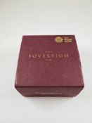 The Royal Mint; A boxed 22ct yellow gold Full Proof Sovereign dated 2016, in capsule with box and ou