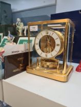 A Jaeger Le Coultre gilt brass Atmos clock, 540 wound 14 jewels (vendor has informed air spring brok