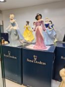 6 Royal Doulton limited edition figurines to include The Little Mermaid, Bell, Sleeping beauty, Snow