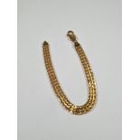 9ct yellow gold fancy link bracelet, with lobster clasp, 19cm, marked 375, approx 5.7g