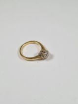 18ct yellow gold Solitaire diamond ring, round brilliant cut diamond, colour H/I, clarity P2/P3, app