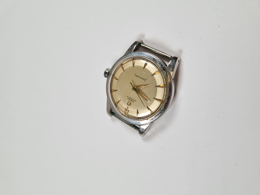 Omega; A Stainless steel gent's Omega Seamaster watch head with champagne dial and gold baton marker - Image 6 of 10