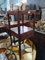 A Georgian mahogany washstand, a Kidney shaped tray and sundry