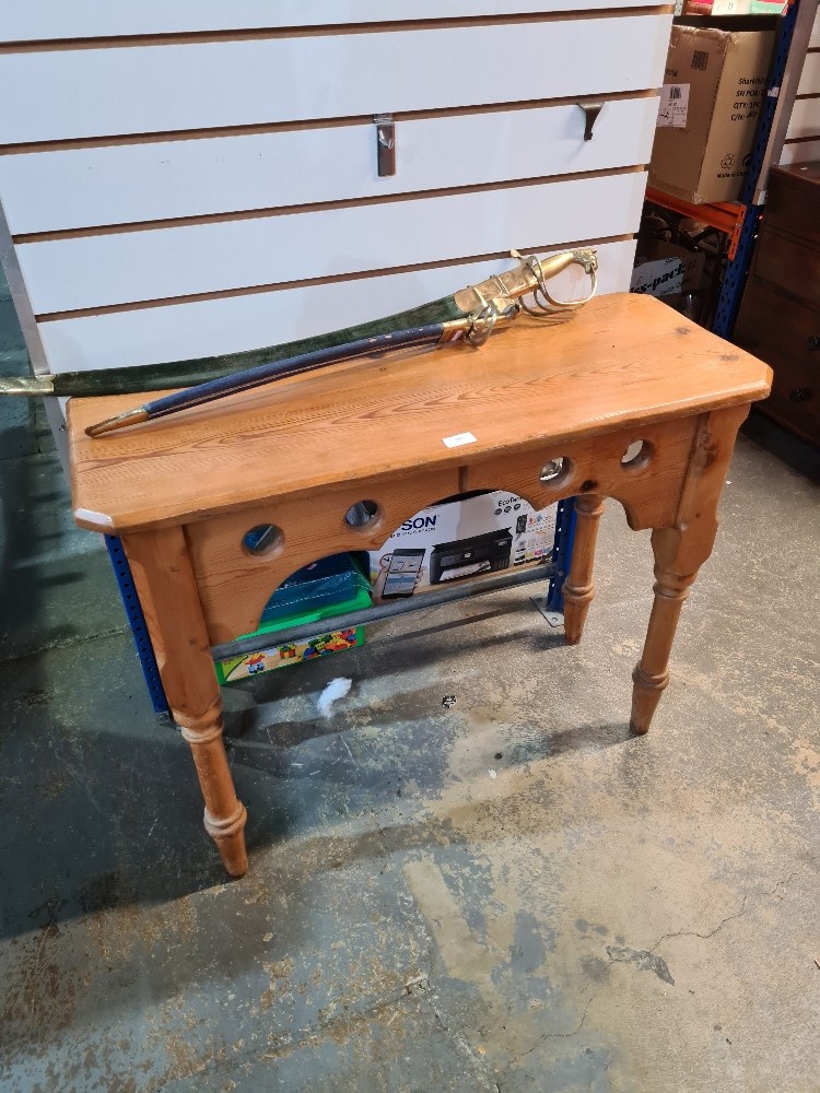 A wooden hall table, Gothic in style - Image 3 of 4